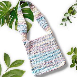 Handknit Shoulder Bag in Pastels